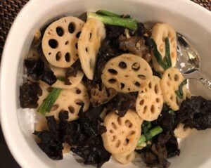 Stir-Fry Lotus Root with Mushrooms